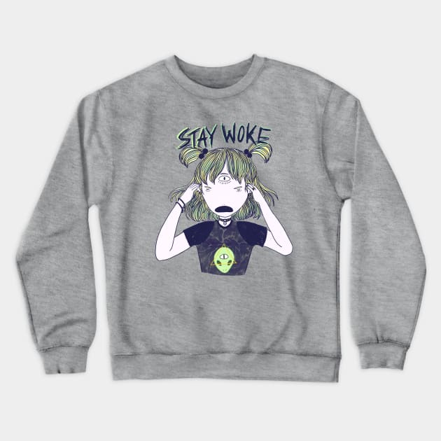 Stay Woke Crewneck Sweatshirt by alexacassaro